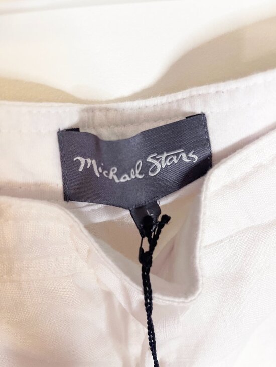 Michael Stars 100% Linen White Wide Leg Pants Women’s Drawstring Size Large NWT - Picture 2 of 9